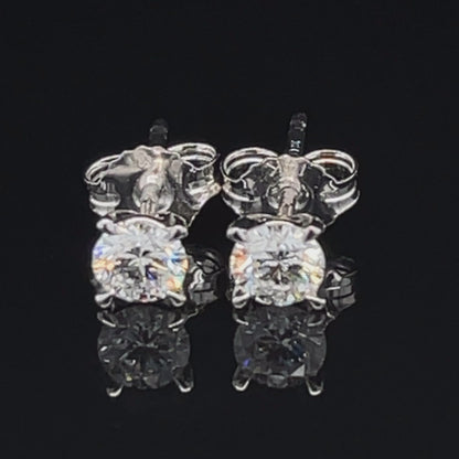 14K White Gold 0.50TDW Lab Grown Diamond Solitaire Stud Earrings