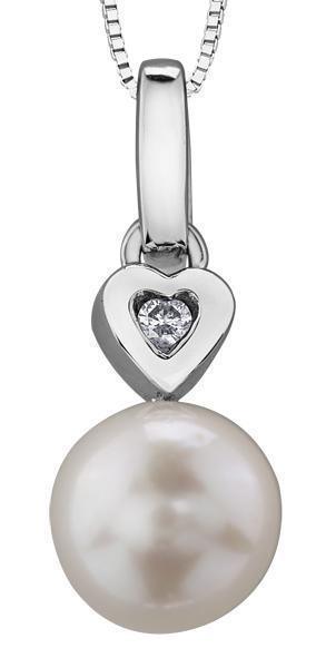 10KW Pearl & Diamond Pendant
