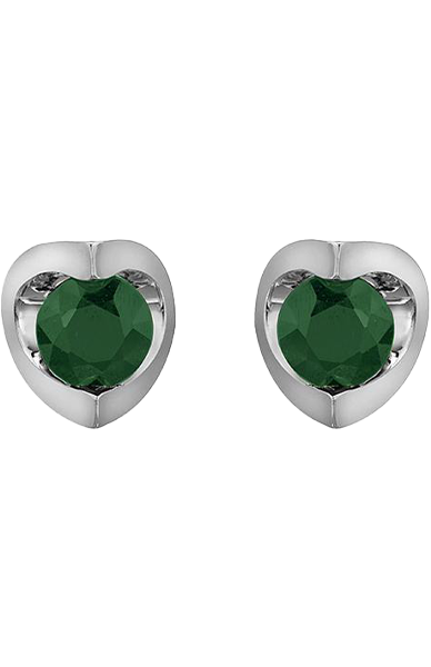 10KW 4mm Emerald Earring 20014