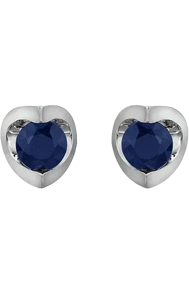 10K White Gold 4mm Sapphire Earring
