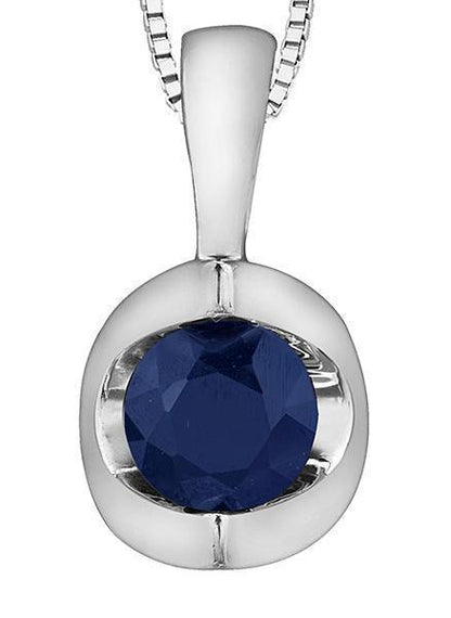 10K White Gold Sapphire Pendant