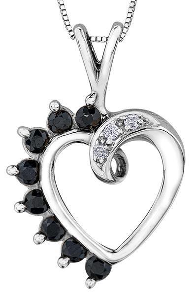 10KW Sapphire &amp; Diamond Heart pendant