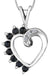 10KW Sapphire & Diamond Heart pendant