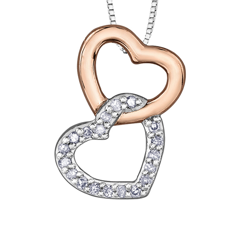 10k Rose Gold 0.06TDW Diamond Heart Pendant