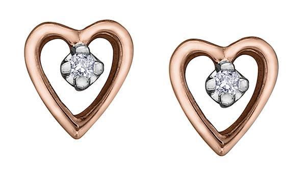 10K Rose Gold 0.02TDW Diamond Earrings