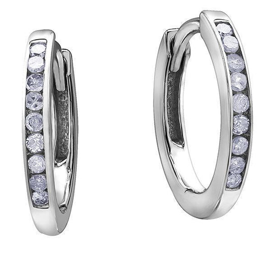 10K White Gold 0.10TDW Diamond Earring