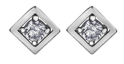 10K White Gold 0.08TDWW Diamond Earrings