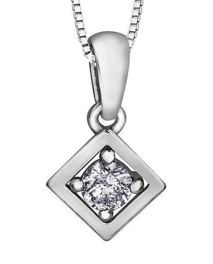 10K White Gold 0.07TDW Diamond Pendant