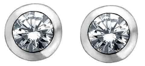 10K White Gold 0.08TDW Diamond Earrings