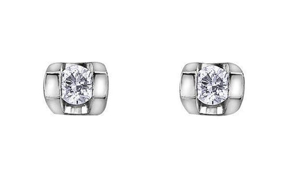 10K White Gold 0.06TDWW Diamond Earrings