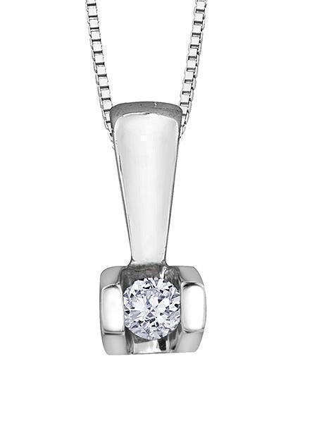 10K White Gold 0.04TDW Diamond Pendant
