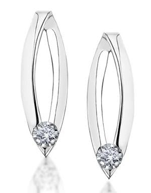 10K White Gold 0.04TDW Diamond Earrings