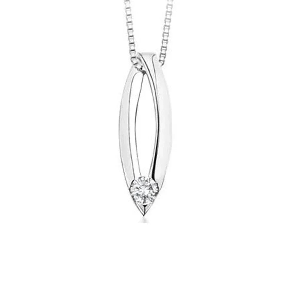 10K White Gold 0.03TDW Diamond Pendant 20065