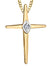 10K Yellow Gold 0.15TDW Diamond Cross Pendant with Chain