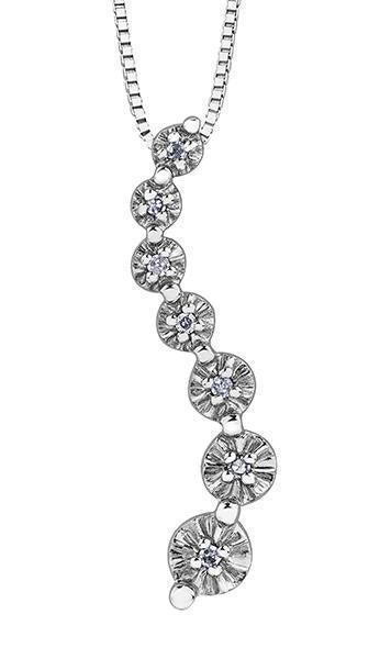 10K White Gold 0.04TDW Diamond Pendant