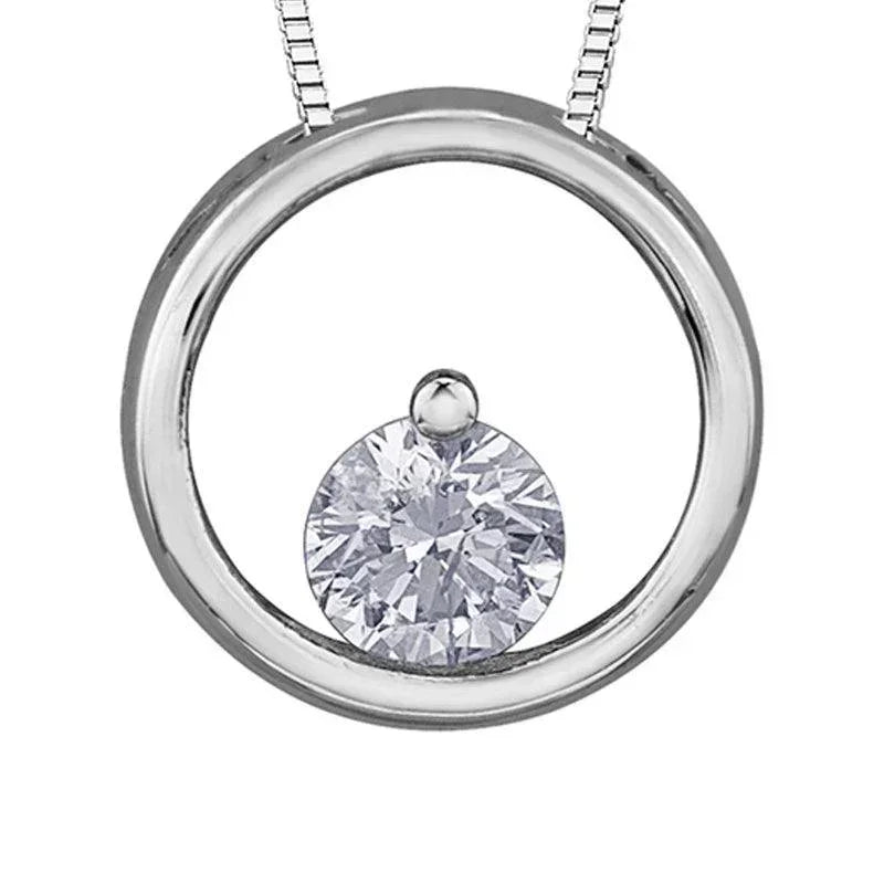 10K White Gold 0.075TDW Diamond Circle Pendant