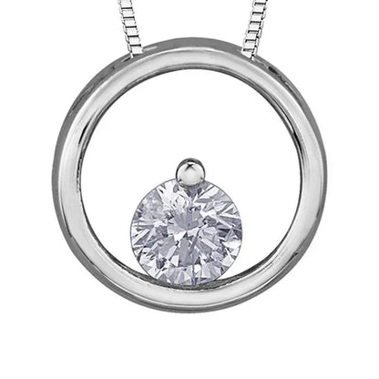 10K White Gold 0.075TDW Diamond Circle Pendant