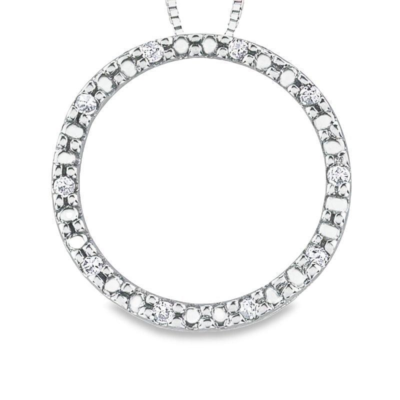 10k White Gold 0.05TDW Diamond Pendant