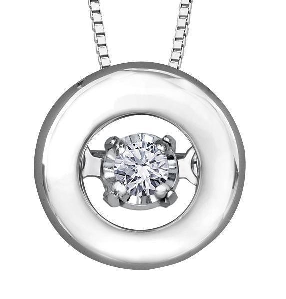 10K White Gold 0.04TDW Diamond Pendant