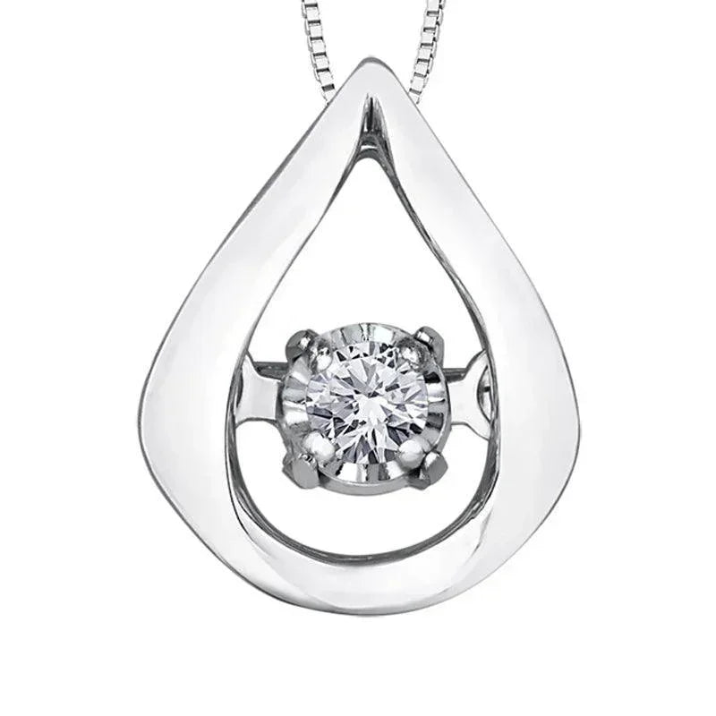 10K White Gold 0.02TDW Diamond Pendant