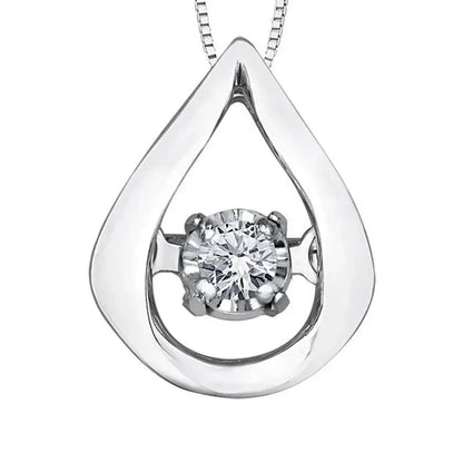 10K White Gold 0.02TDW Diamond Pendant