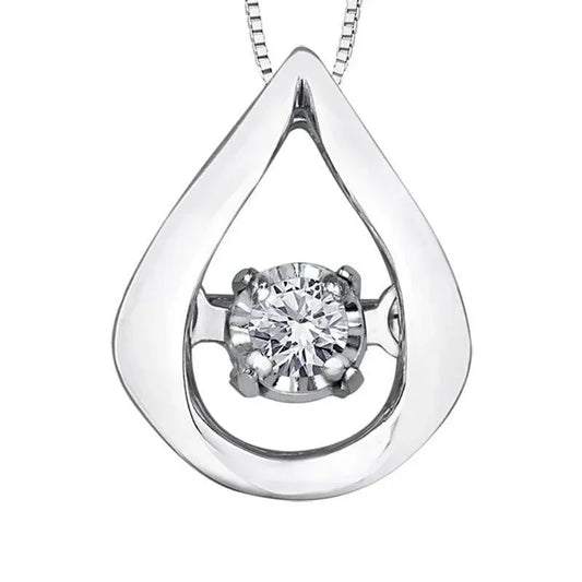 10K White Gold 0.02TDW Diamond Pendant