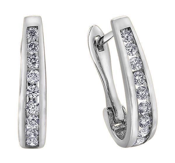 10K White Gold 0.10TDW Diamond Earrings