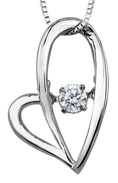 Diamond Moving Heart Pendant with 0.02TDW set in 10K White Gold