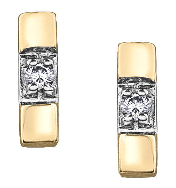 10K Yellow Gold 0.016TDW Diamond Stud Earrings