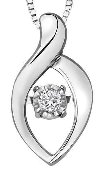 10K White Gold Diamond Pendant