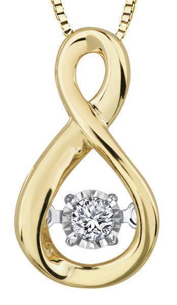 10K Yellow Gold Diamond Pulse Pendant