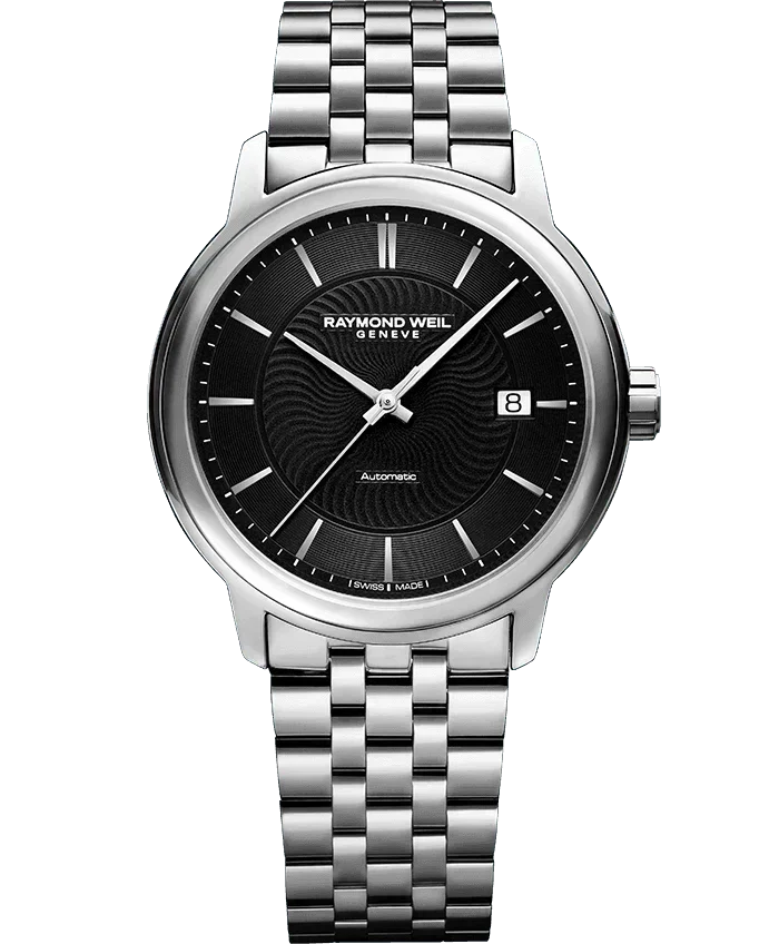 Maestro automatic silver sales dial men's watch
