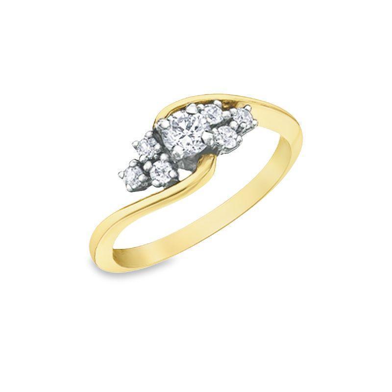 10K Yellow and White Gold 0.41TDW Diamond & 0.23 CT Canadian Diamond Wedding Set