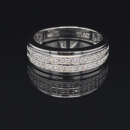 0.50TDW Diamond Men's Wedding Band in 10K White Gold