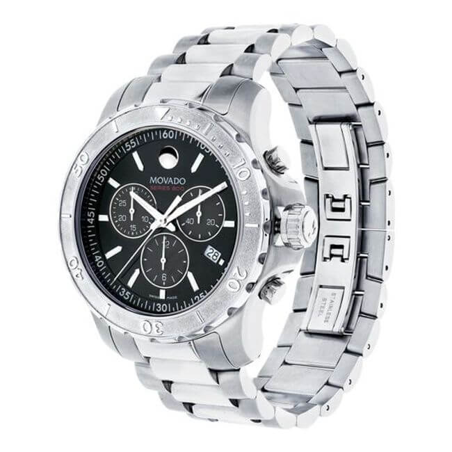 Movado series 800 chronograph black hot sale