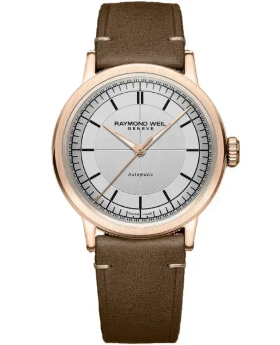Raymond Weil Millesime Men’s Automatic Brown Leather Strap Watch 2925-pc5-65001