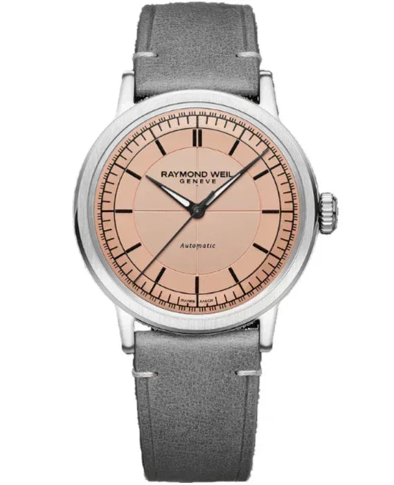 Raymond Weil Millesime Men’s Automatic Grey Leather Strap Watch 2925-stc-80001