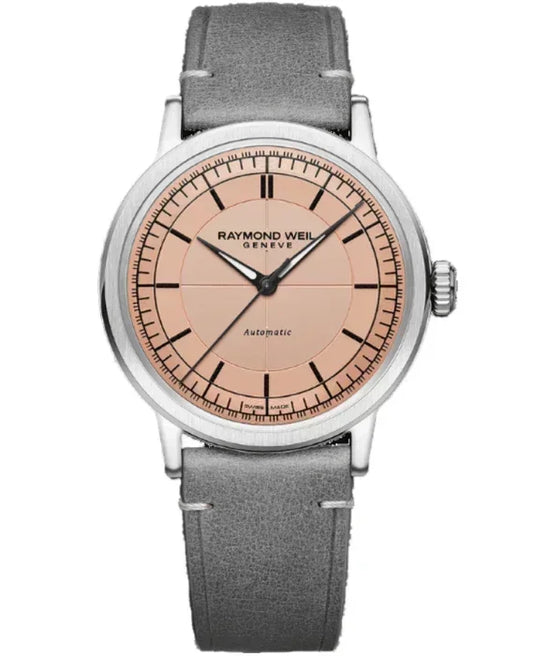 Raymond Weil Millesime Men’s Automatic Grey Leather Strap Watch 2925-stc-80001