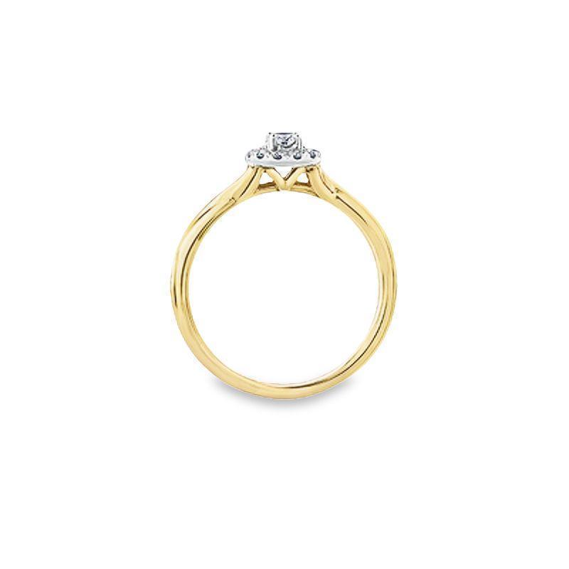 Stunning Canadian Diamond Engagement Ring with 0.20 TDW in 10K Yellow Gold
