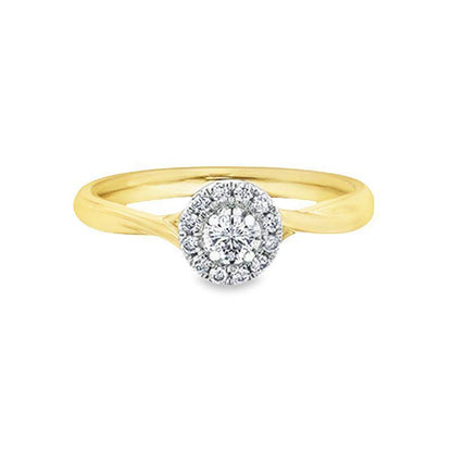 Stunning Canadian Diamond Engagement Ring with 0.20 TDW in 10K Yellow Gold