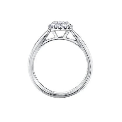 14K White Gold Diamond Ring with 1.00 Carat Cluster Solitaire