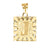 Initial Letter J Square Pendant in 10K Yellow Gold