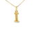 Initial Letter I Pendant in 10K Yellow Gold