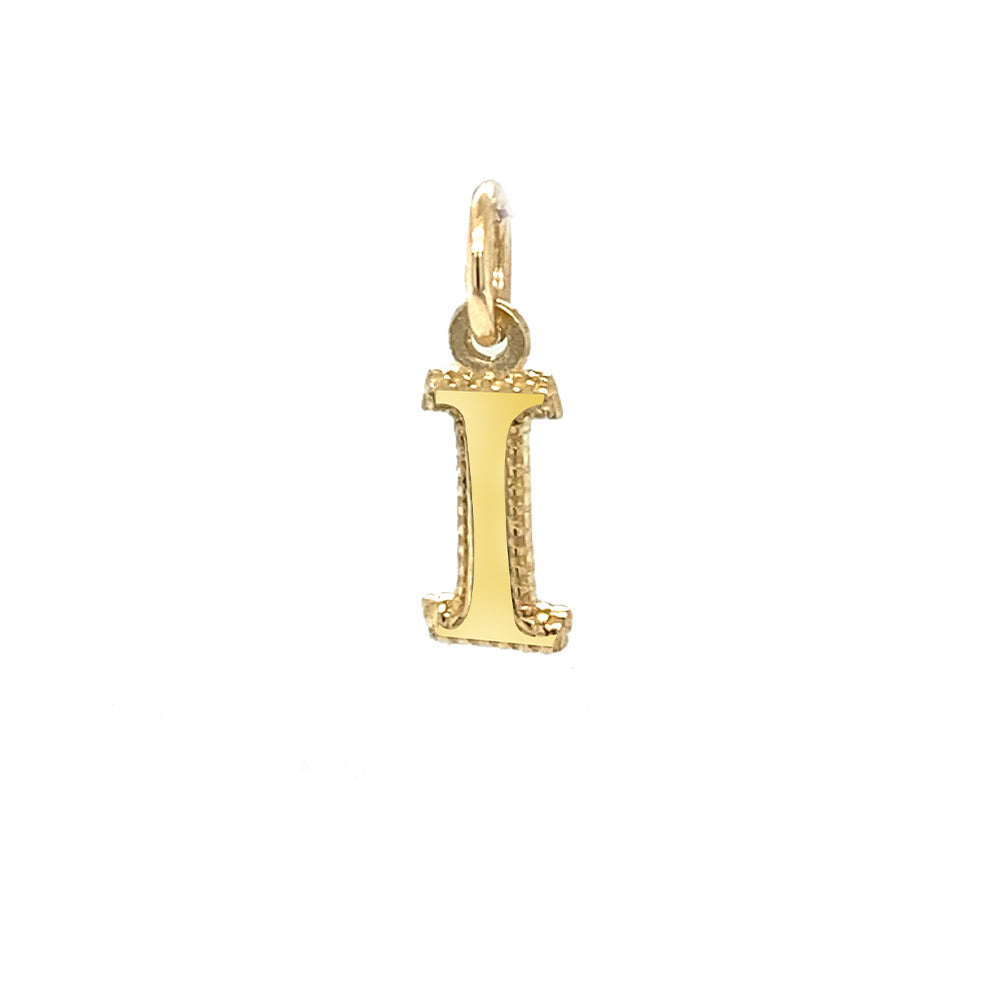 Initial Letter I Pendant in 10K Yellow Gold
