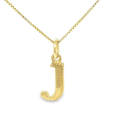 10 Karat Yellow Gold Initial Letter J Pendant