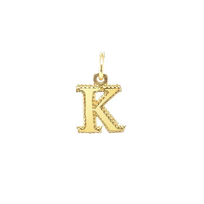 10K Yellow Gold Letter Initial K Pendant