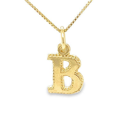 10 Karat Yellow Gold Initial Letter B Pendant