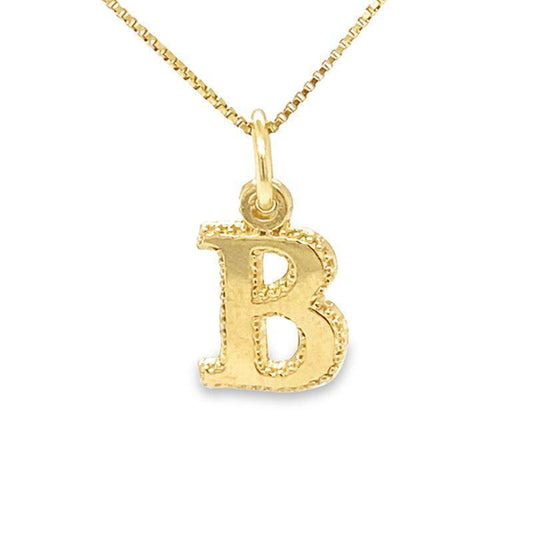 10 Karat Yellow Gold Initial Letter B Pendant