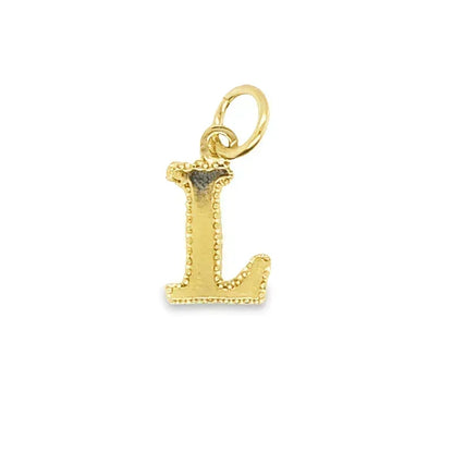 10K Yellow Gold Initial Letter L Pendant