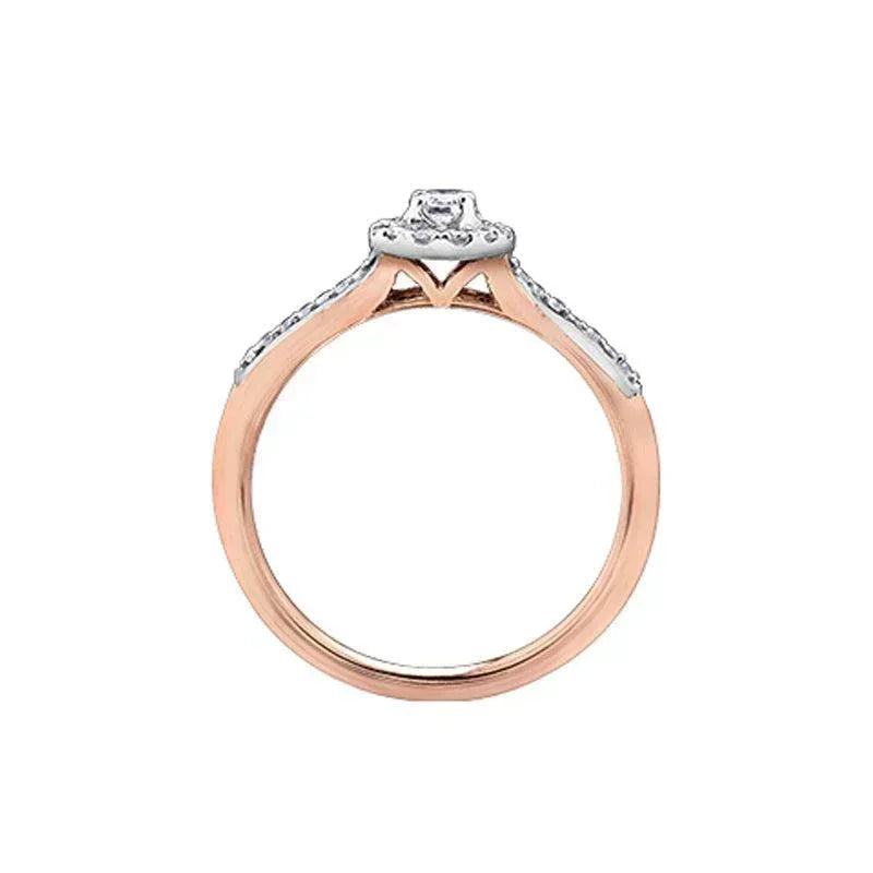 10K Rose Gold 0.25TDW Canadian Diamond Halo Engagement ring
